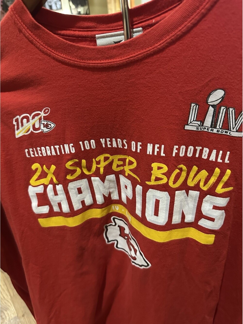 Kansas City Chiefs Super Bowl LIV Champions Shirt 2XL NFL Fanatics Red